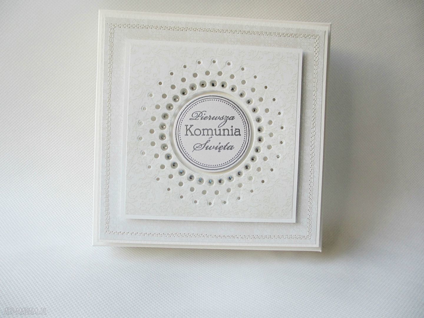 Pudełko z życzeniami na Pierwszą Komunię - scrapbooking
