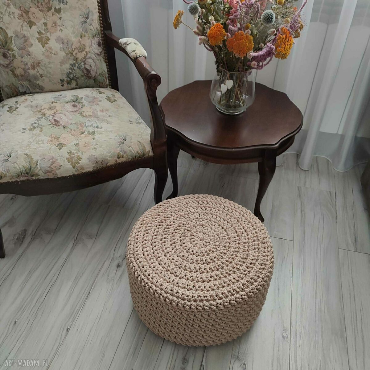 Puf ze sznurka bawełnianego 40cmx20cm