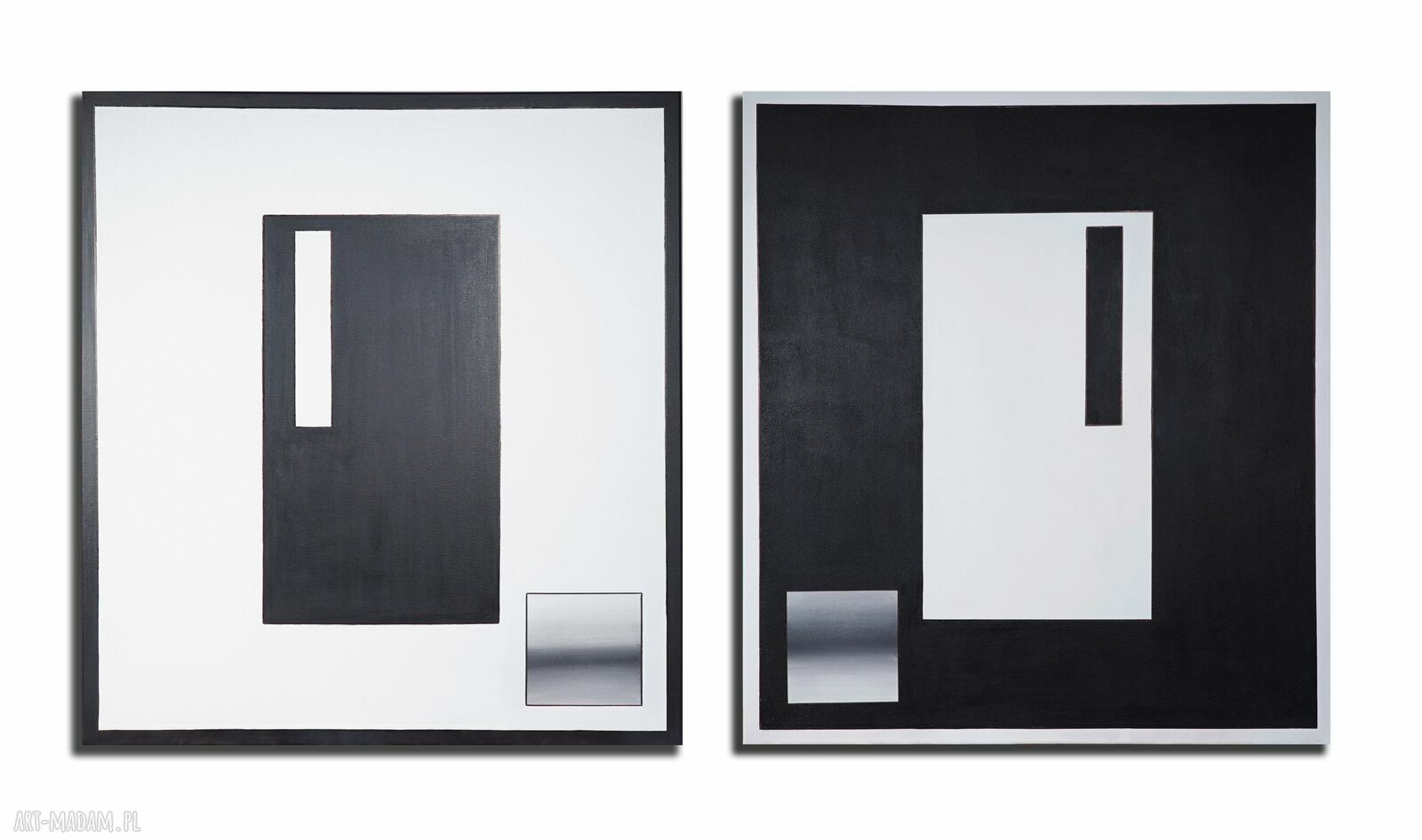 Punkty styku - dyptyk abstrakcyjny minimalizm z akrylu (2x100x90 cm)