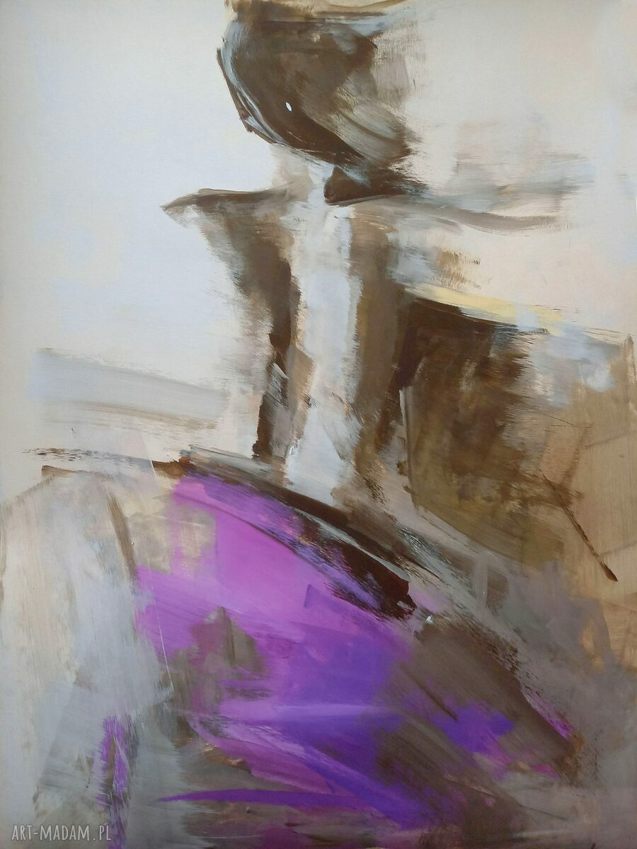 Purple 100x70 - fioletowy obraz kobieta Louka