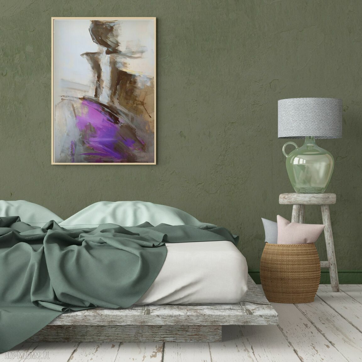 Purple 100x70 - fioletowy obraz kobieta Louka