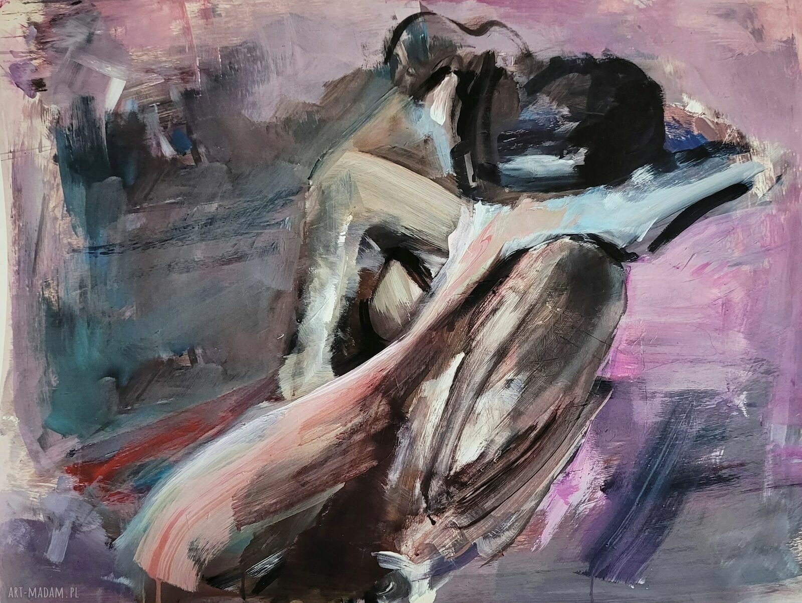 Fioletowy obraz inkograficzny Purple Haze 100x70 cm do sypialni