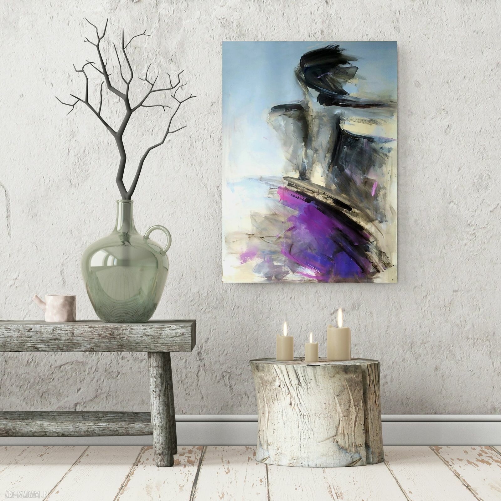 Purple - obraz 100x70 cm w odcieniach fioletu i błękitu