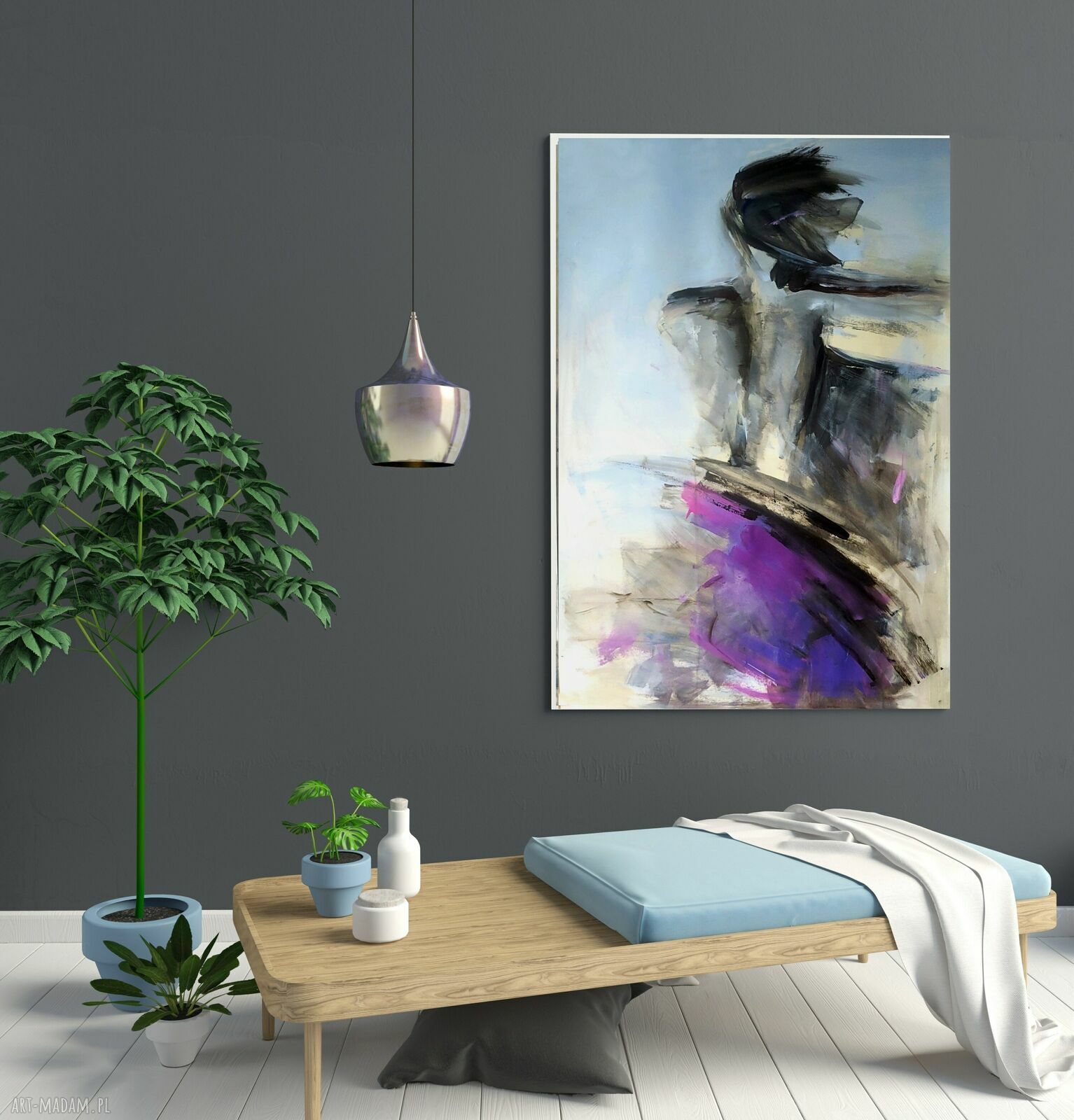Purple - obraz 100x70 cm w odcieniach fioletu i błękitu