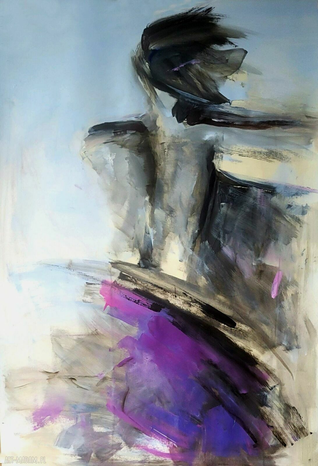 Purple - obraz 100x70 cm w odcieniach fioletu i błękitu