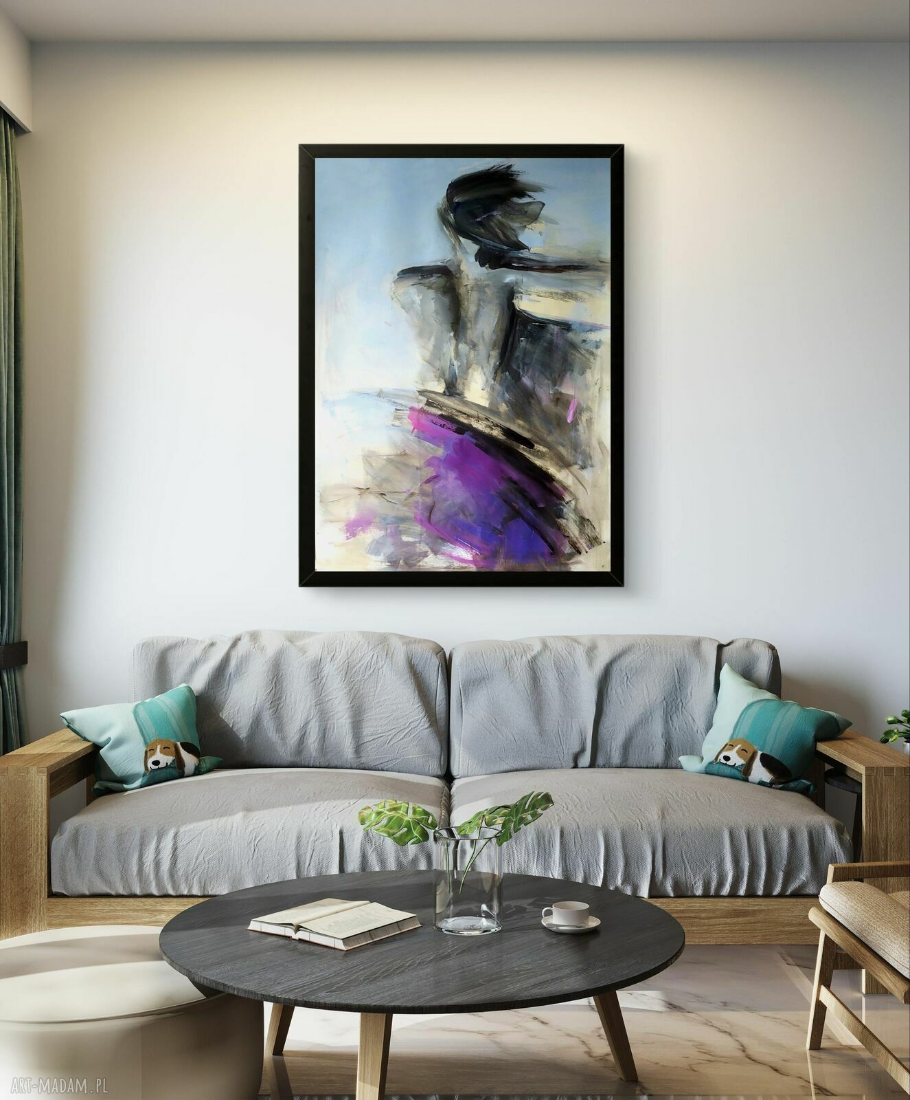 Purple - obraz 100x70 cm w odcieniach fioletu i błękitu