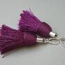 fioletowe kolczyki chwosty purple /boho/ -