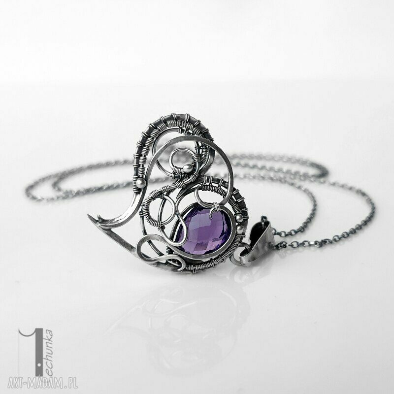 Purple heart I - srebrne serce z ametystem