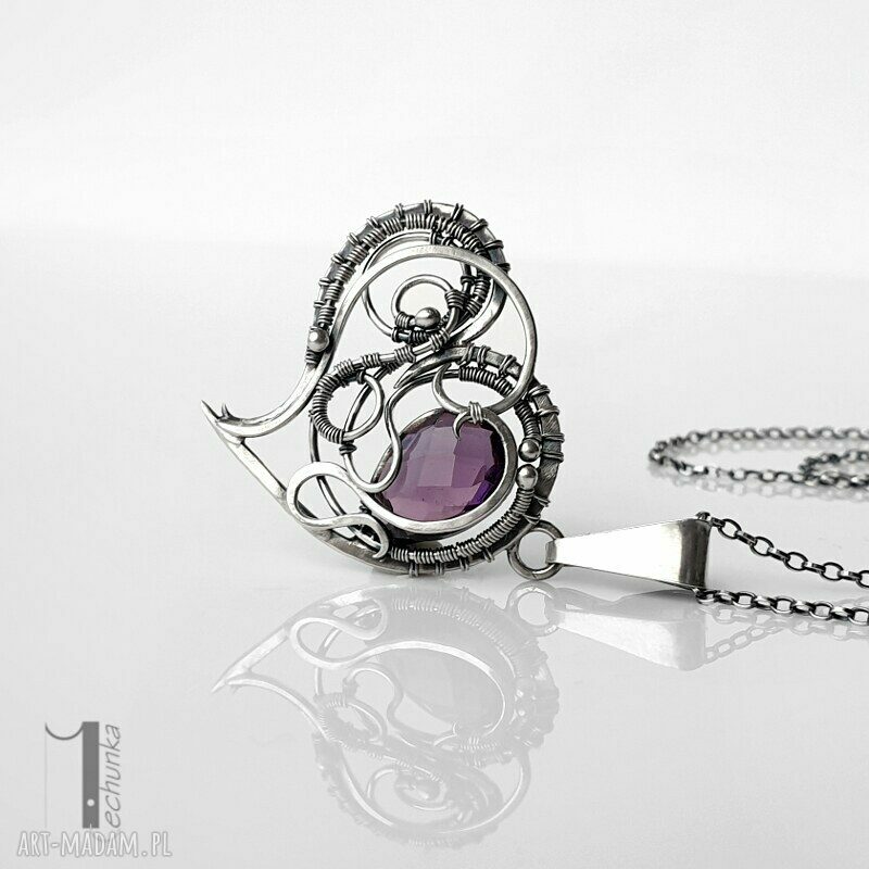 Purple heart I - srebrne serce z ametystem