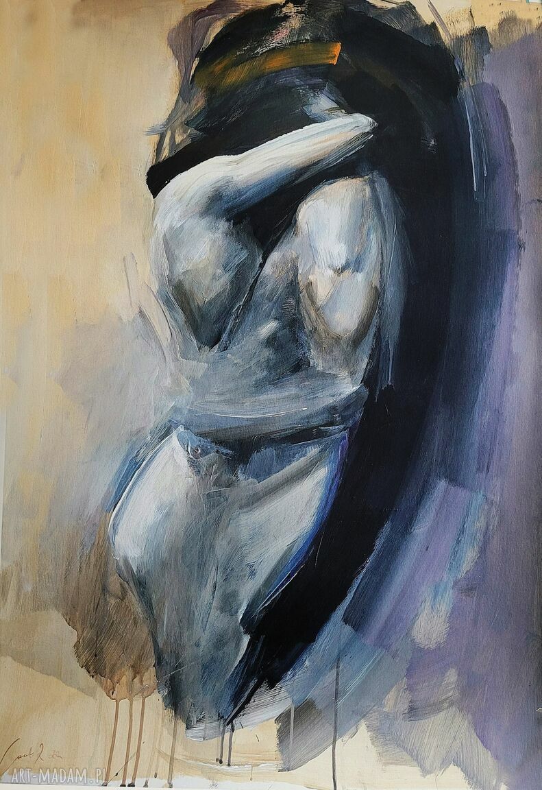 Purple Love 100x70 - zmysłowa inkografia Louka do sypialni