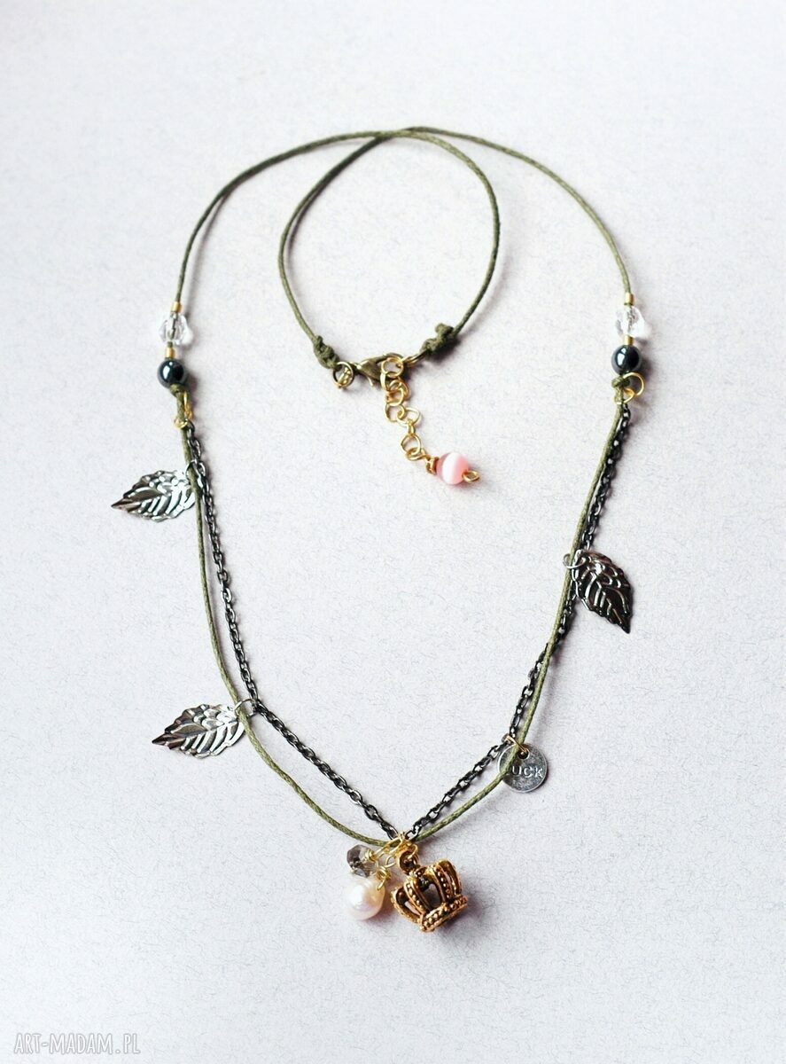 Queen of rock! - naszyjnik handmade z naturalną perłą i kamieniami