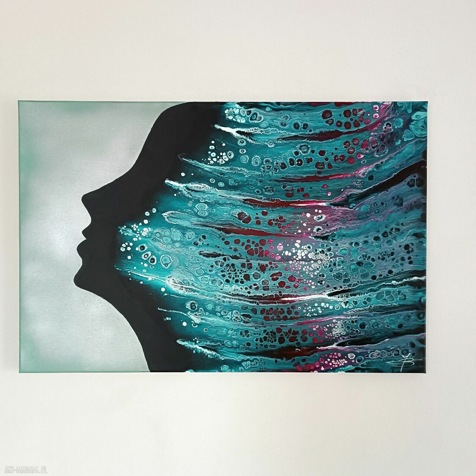 Queen of the Night 60x90 - ręcznie malowany obraz abstrakcyjny do salonu
