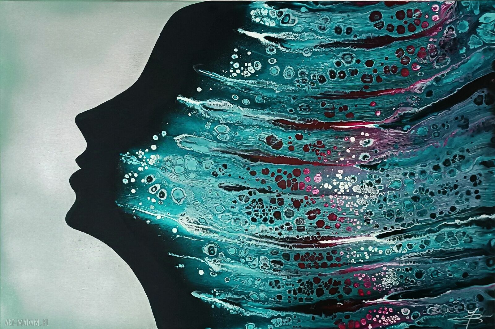 Queen of the Night 60x90 - ręcznie malowany obraz abstrakcyjny do salonu