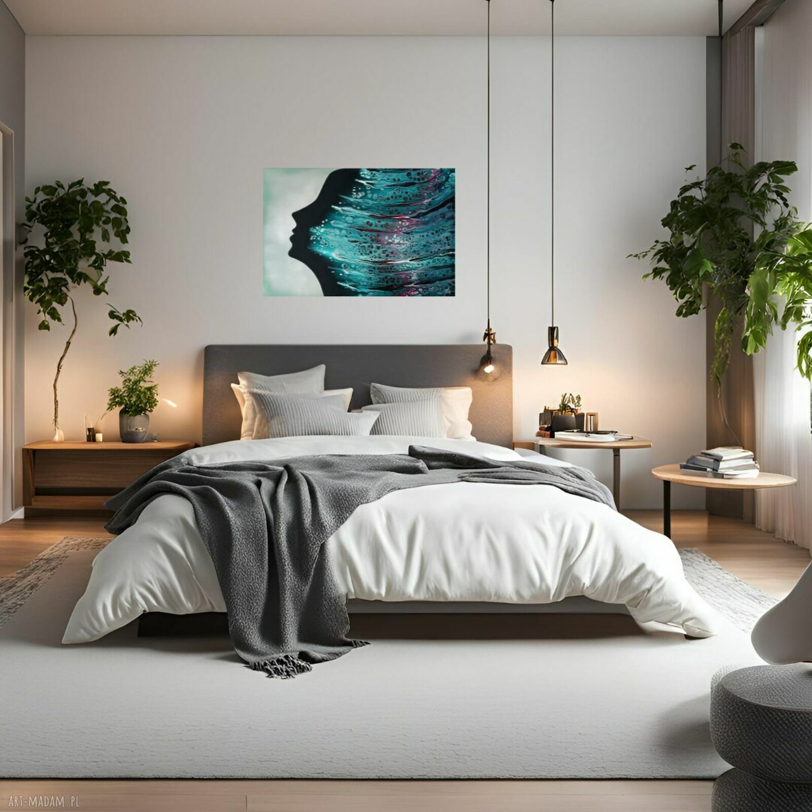 Queen of the Night 60x90 - ręcznie malowany obraz abstrakcyjny do salonu