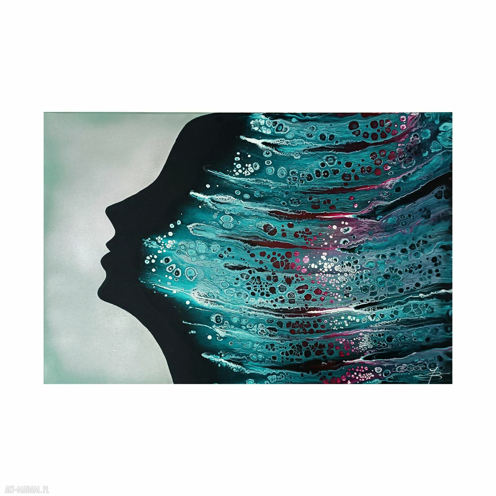 Queen of the Night 60x90 - ręcznie malowany obraz abstrakcyjny do salonu
