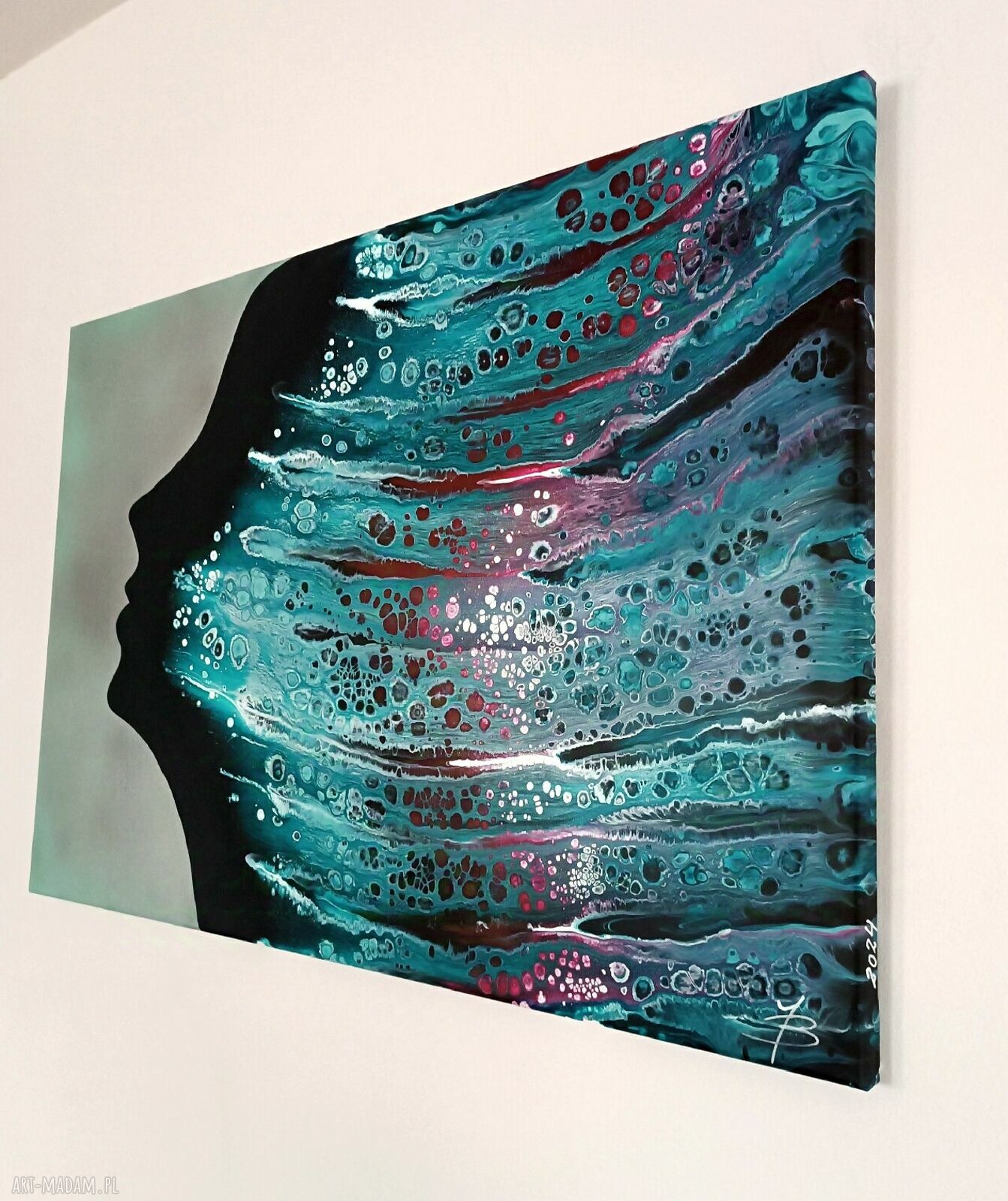 Queen of the Night 60x90 - ręcznie malowany obraz abstrakcyjny do salonu