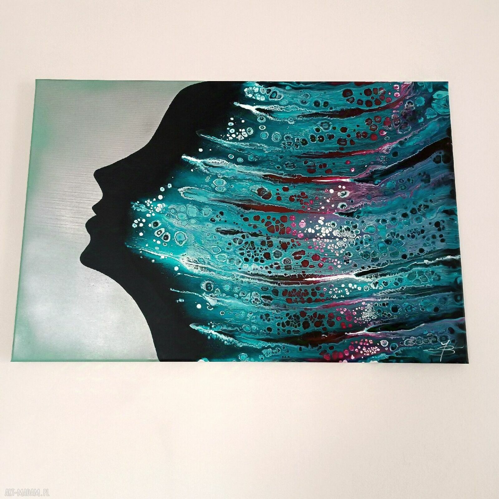 Queen of the Night 60x90 - ręcznie malowany obraz abstrakcyjny do salonu