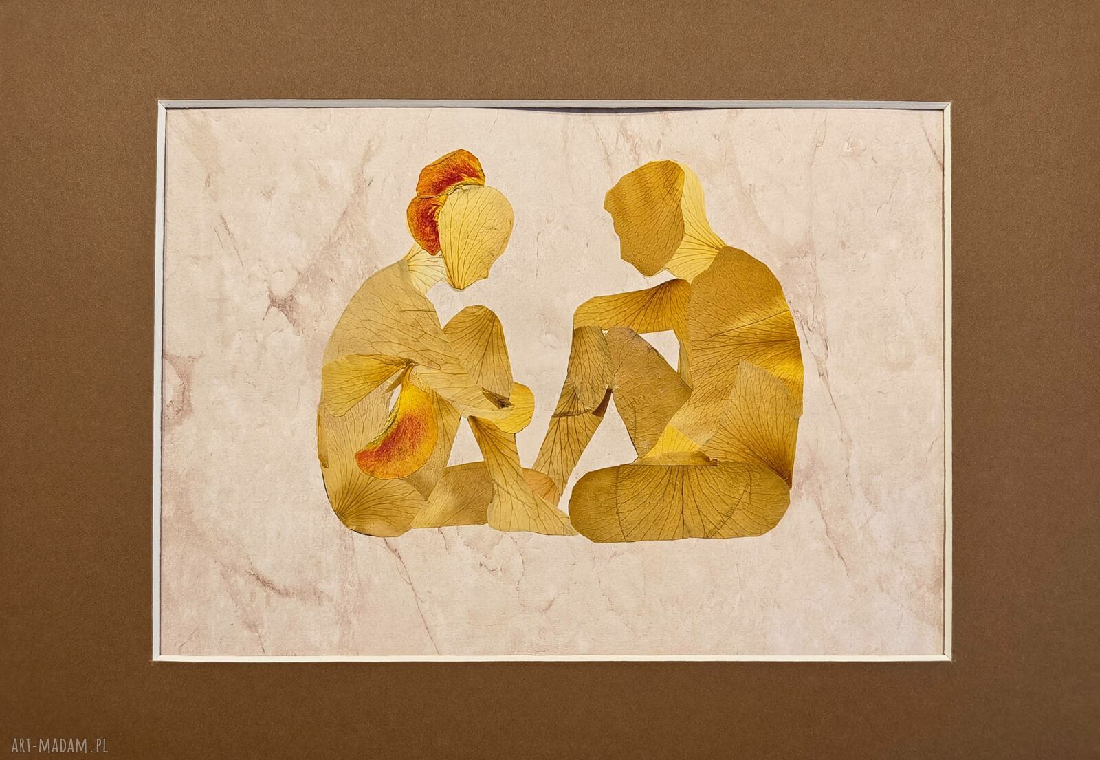 Quiet Conversation - obraz z prawdziwych suszonych kwiatów 30x21 cm