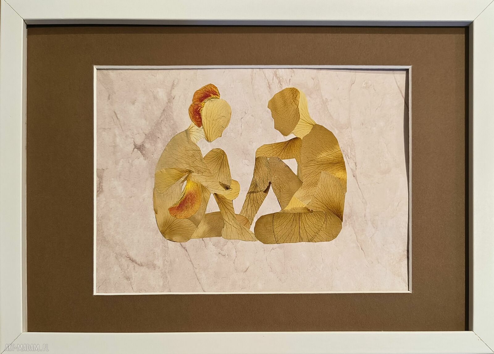 Quiet Conversation - obraz z prawdziwych suszonych kwiatów 30x21 cm
