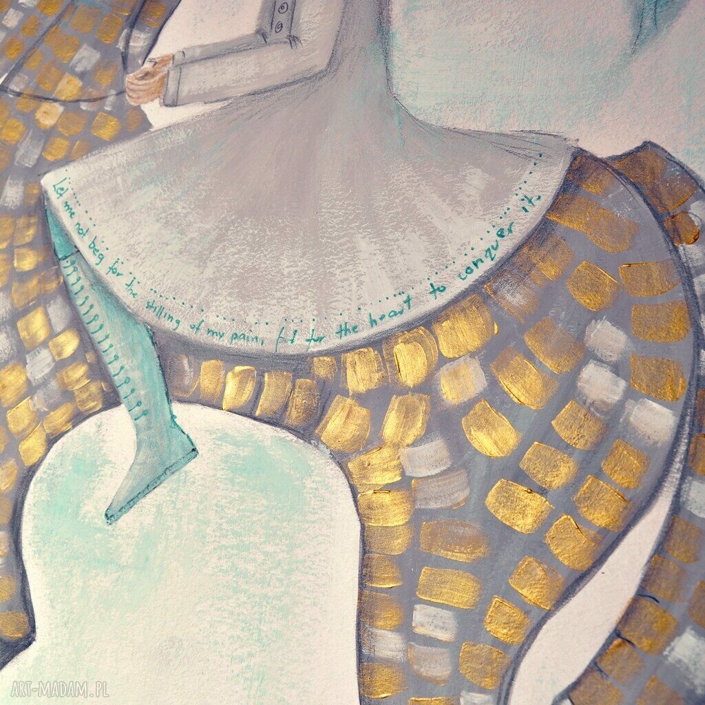 Anioł Rabindra - obraz ręcznie malowany 50 x 70 cm z cyklu Jeźdźcy Anty-apokalipsy