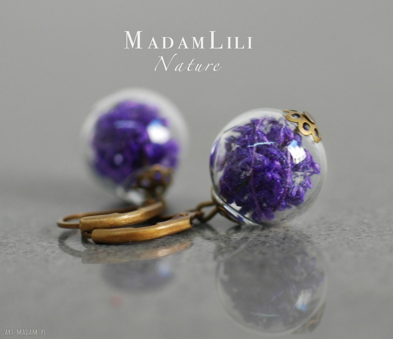 kolczyki: Radość lata III Kolczyki z prawdziwym kwiatem Hand Made