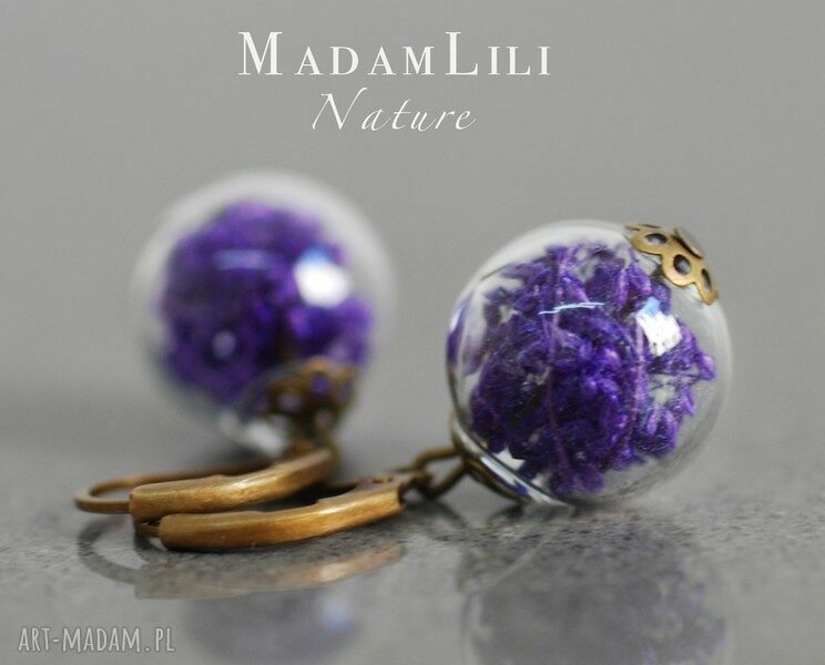 kolczyki: Radość lata III Kolczyki z prawdziwym kwiatem Hand Made