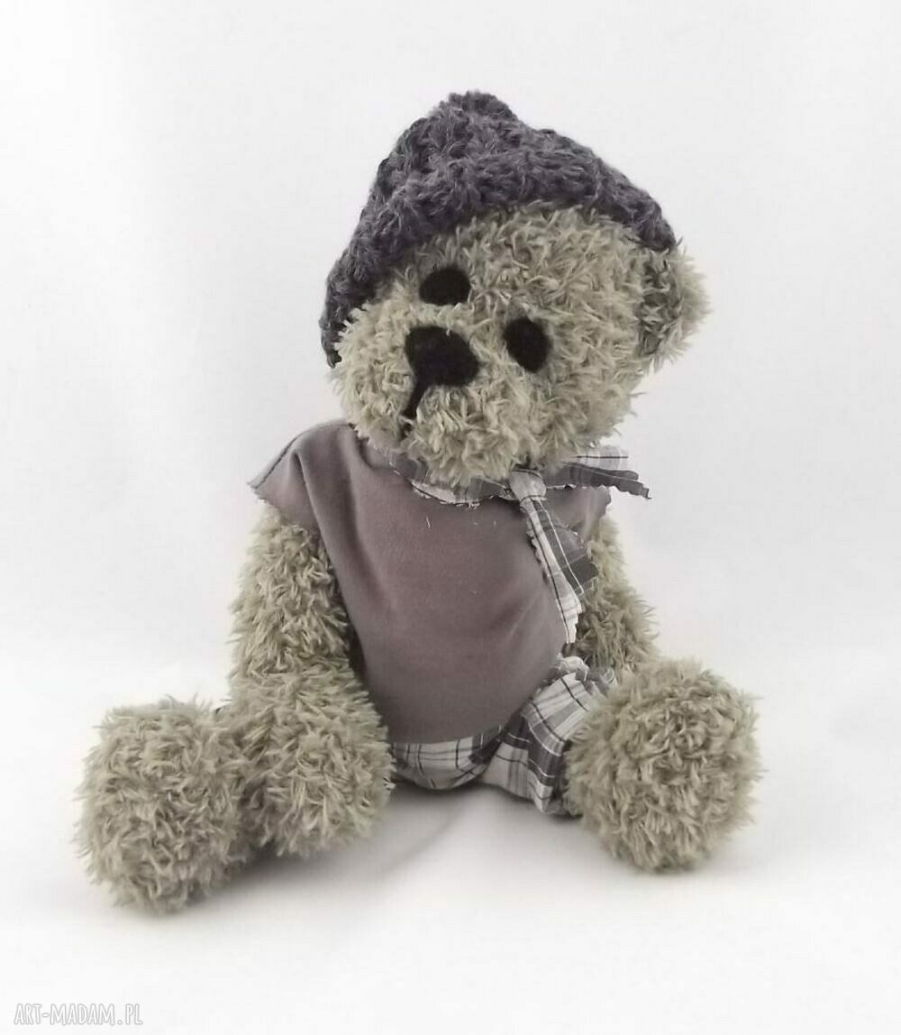 Rafałek - miś szydełkowy handmade dla dziecka (ok. 36 cm)