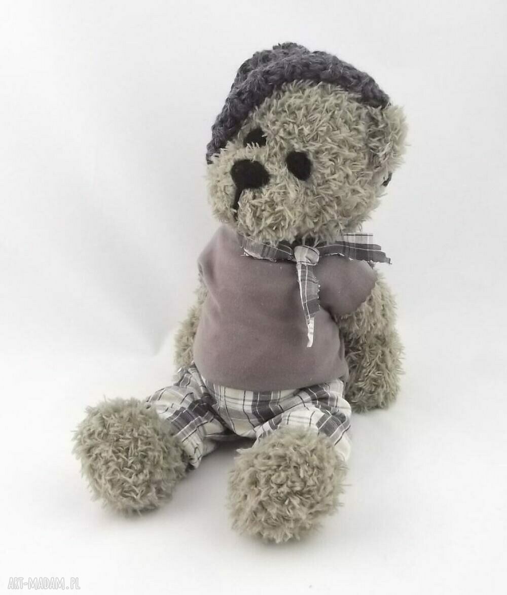 Rafałek - miś szydełkowy handmade dla dziecka (ok. 36 cm)
