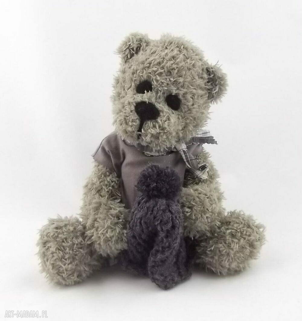 Rafałek - miś szydełkowy handmade dla dziecka (ok. 36 cm)