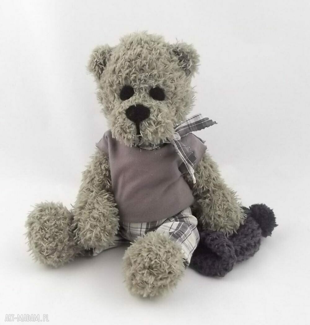 Rafałek - miś szydełkowy handmade dla dziecka (ok. 36 cm)