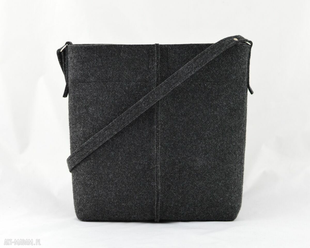Listonoszka Grafitowa z Filcu Minimalistyczna Torebka HandMade