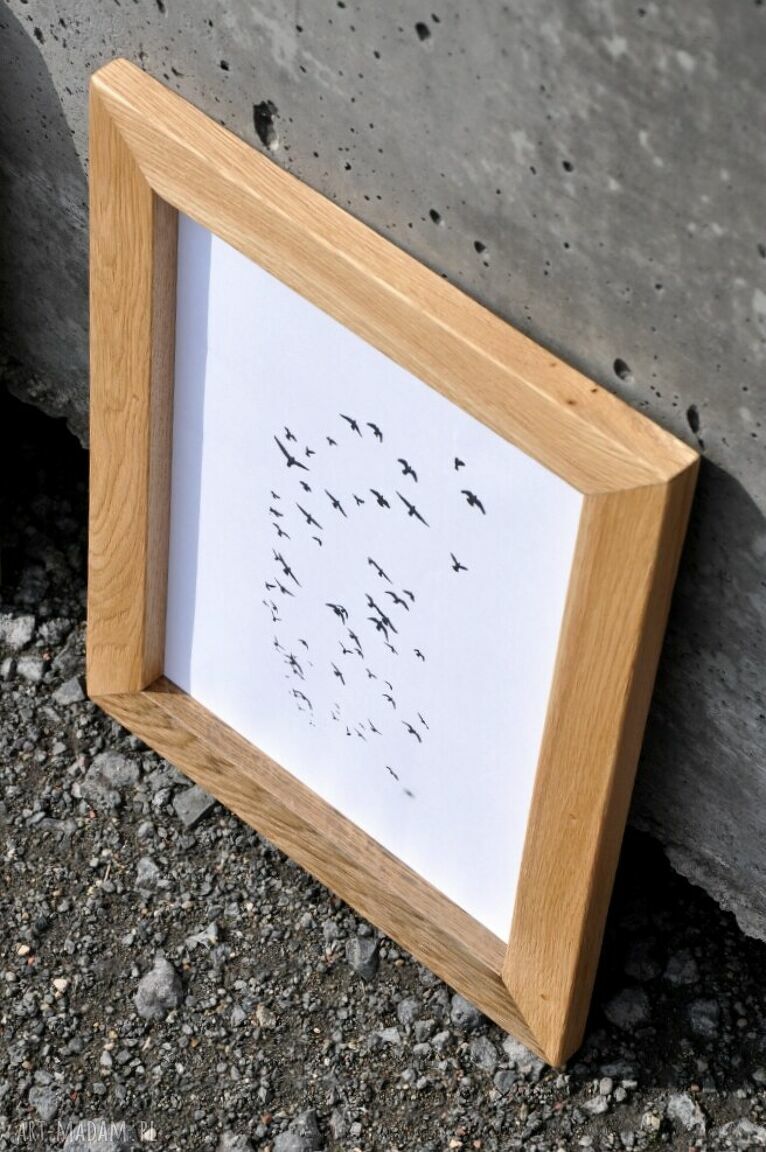 Ramka na zdjęcia dębowa B5 - handmade, stojak lub zawieszenie