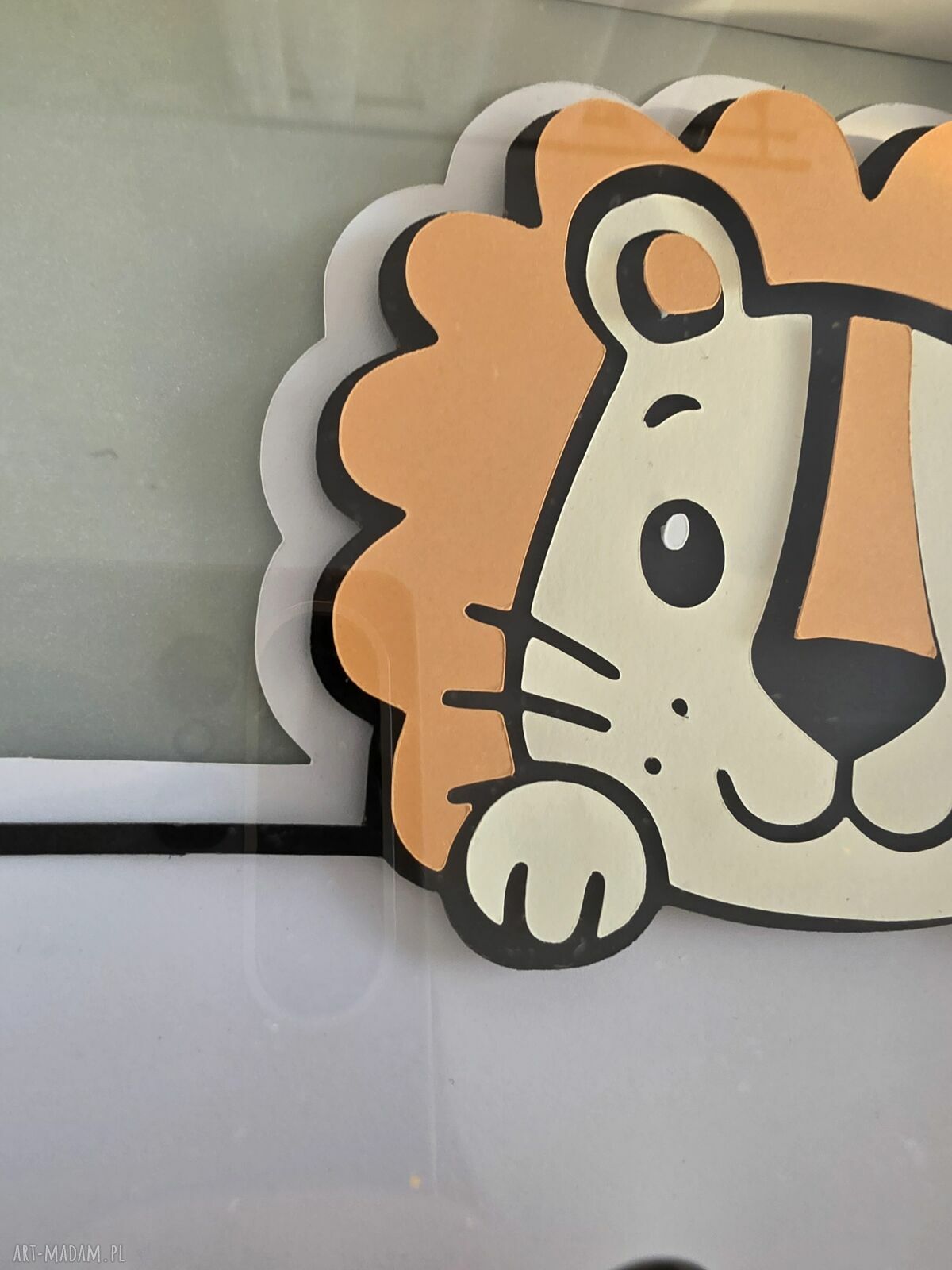 Ramka z imieniem dziecka - Lew (personalizowana dekoracja 3D do pokoju)