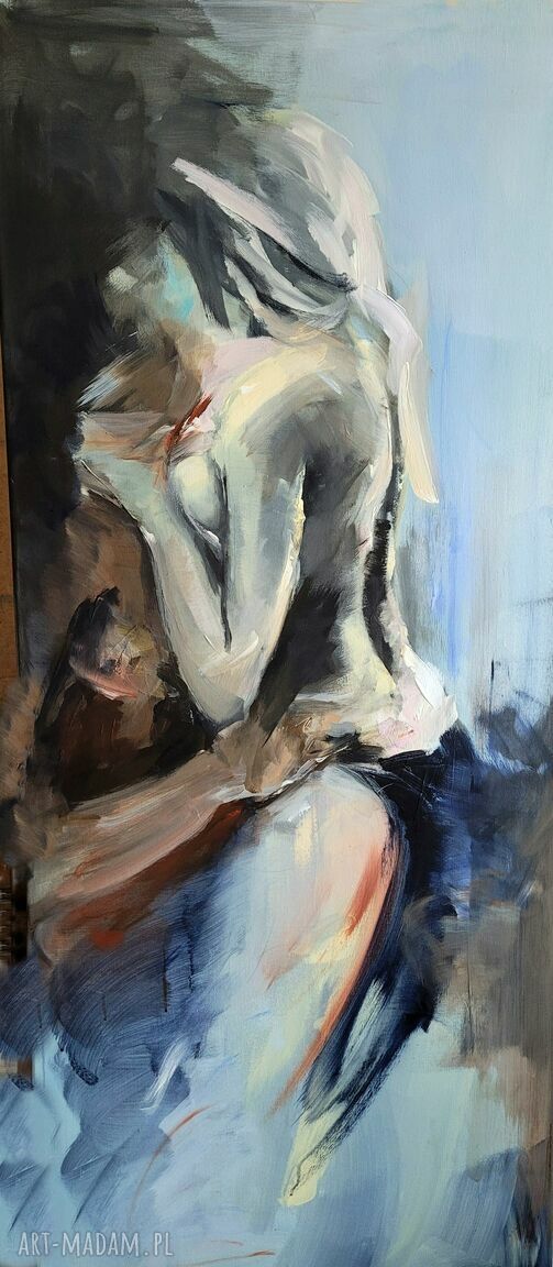 Razem - niebieska grafika do sypialni dla pary 100x50 cm