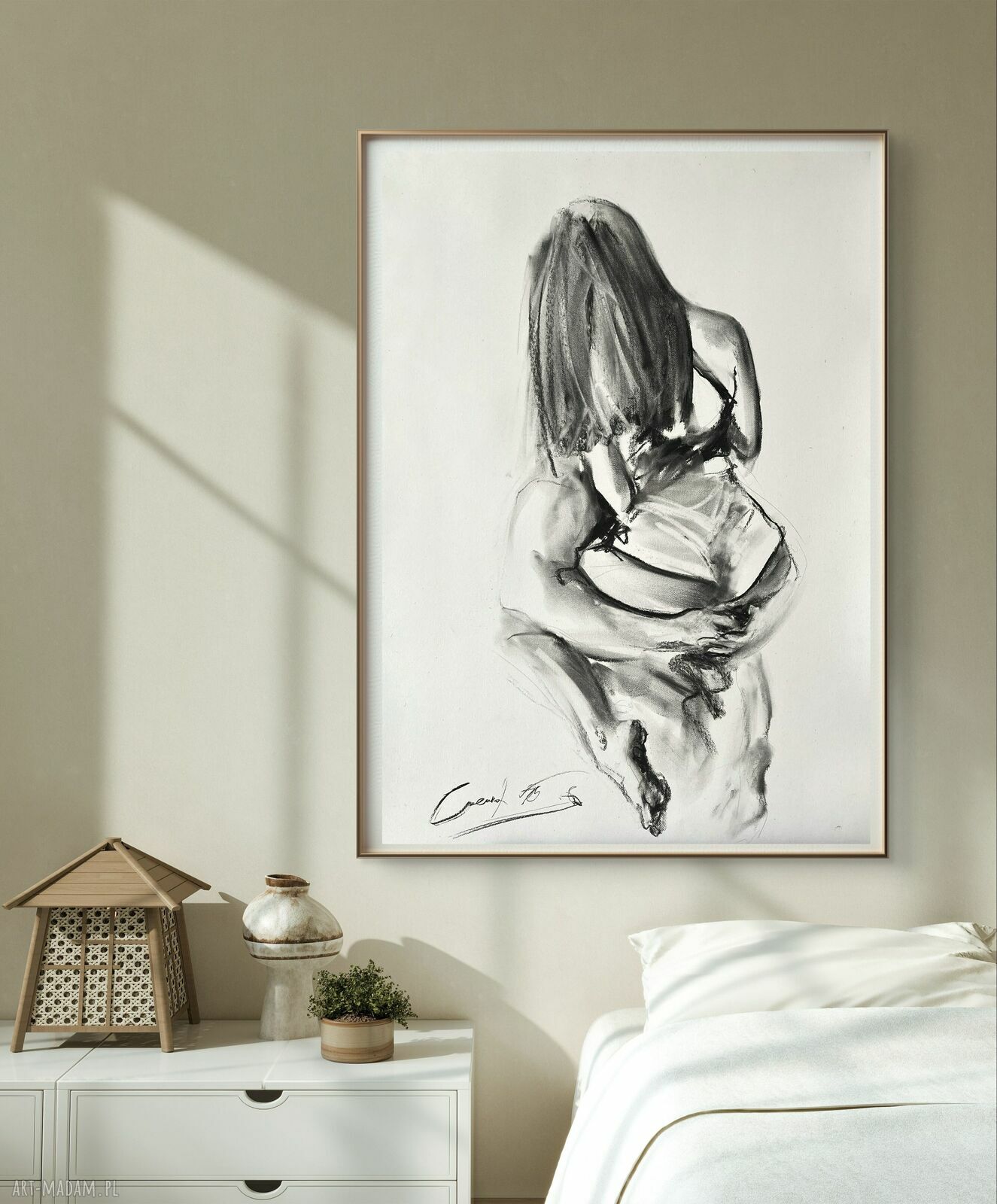 Razem - autorska inkografia 50x70 (kobieta i mężczyzna) do sypialni
