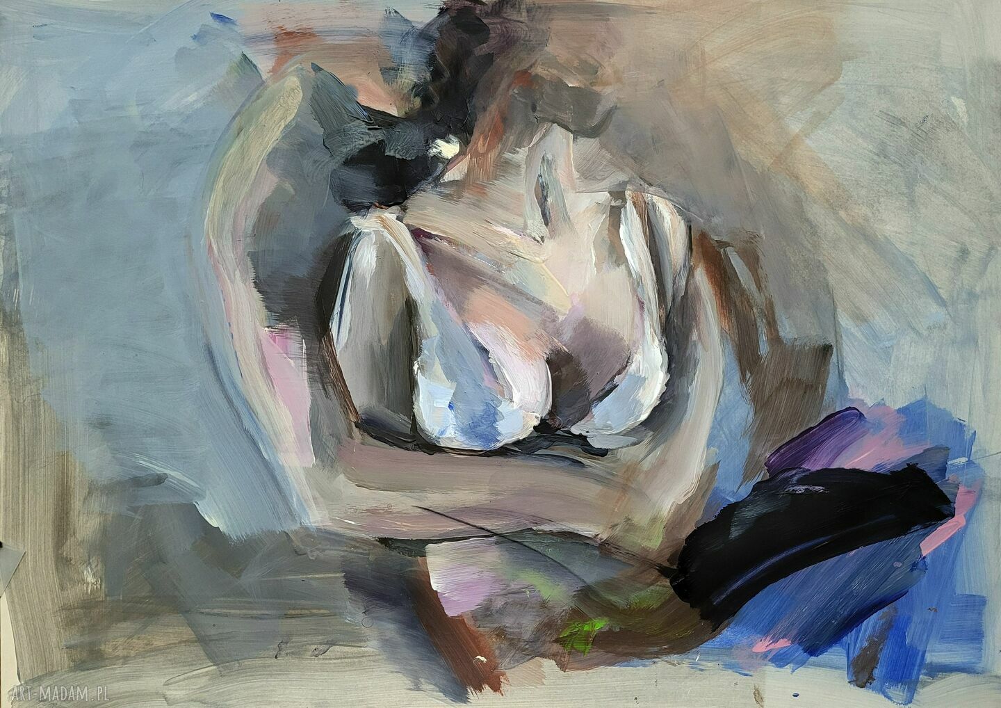 Obraz 'Razem' 50x70 - inkografia Fine Art z purpurą i kobaltem