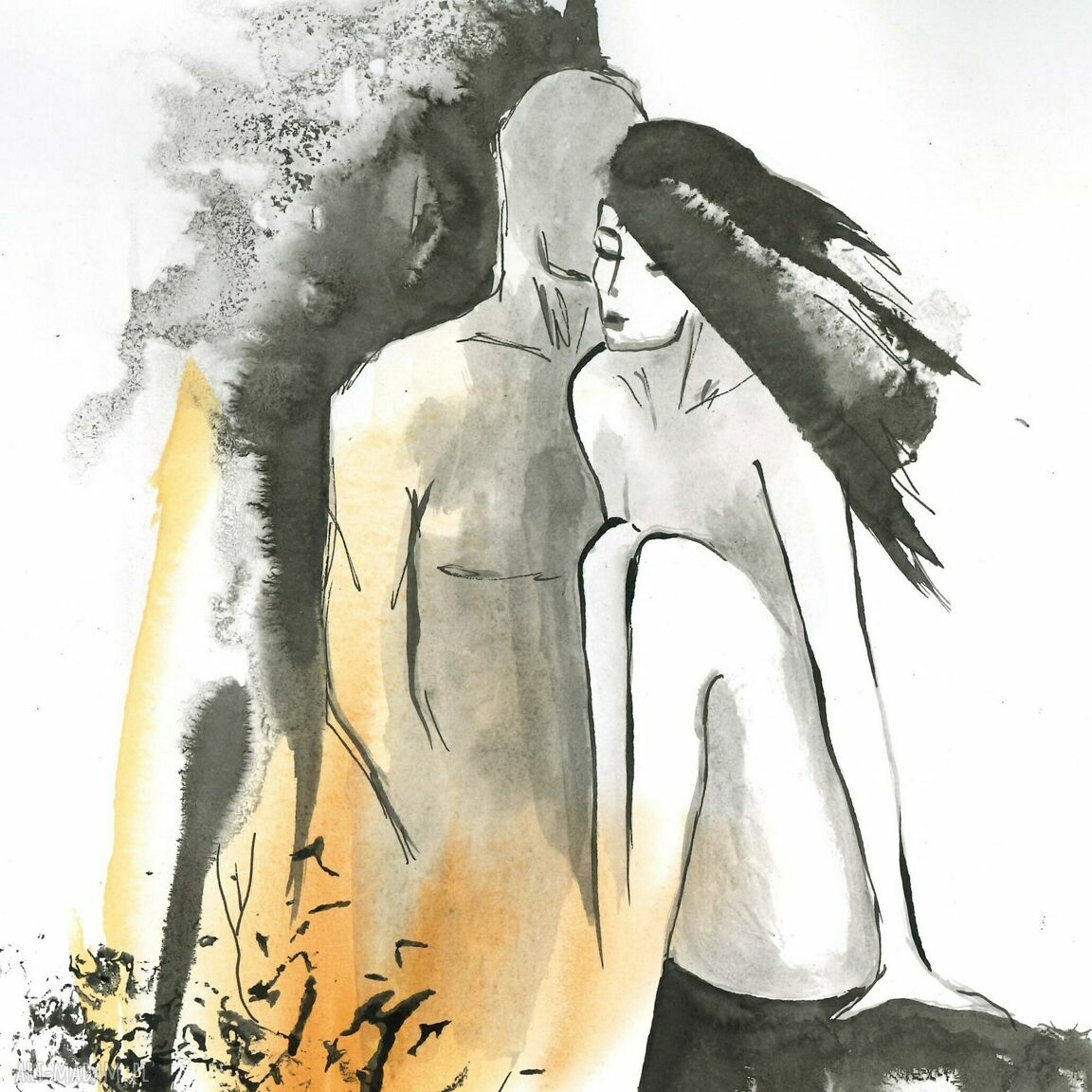 „Razem” - akwarela 21 cm x 30 cm