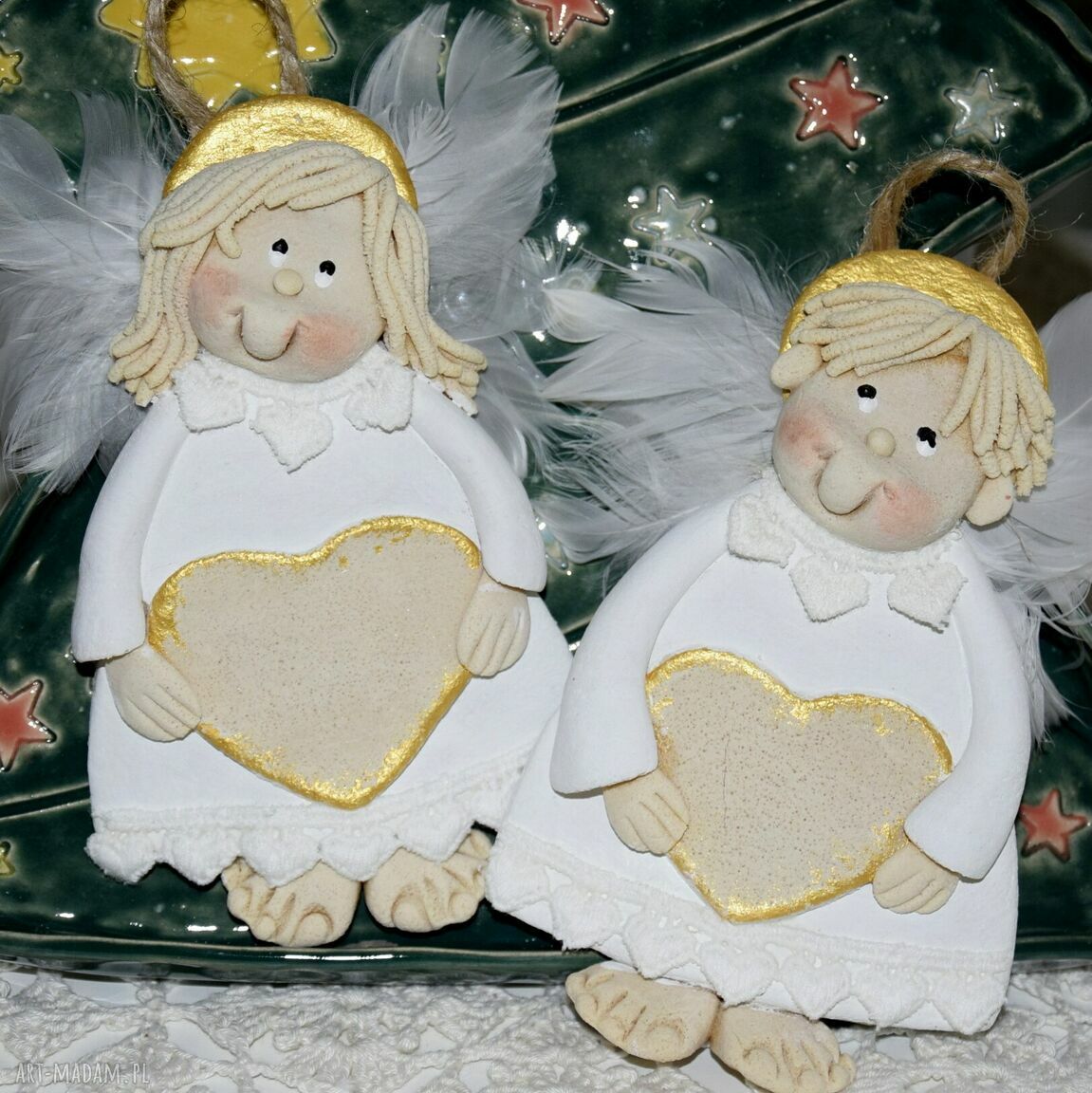 Aniołki z masy solnej „Razem czy osobno” - prezent na szczęście