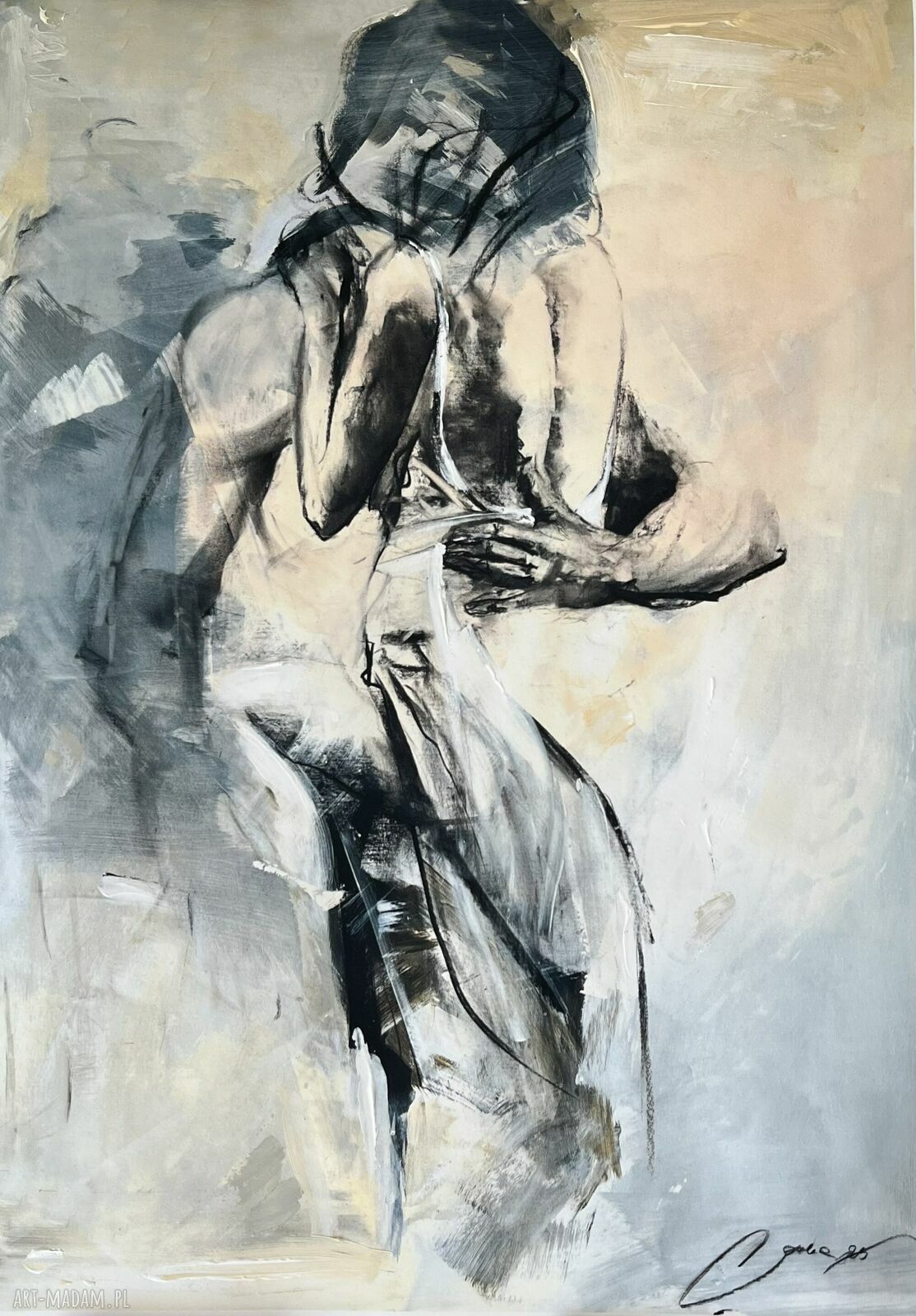 Razem - zmysłowy duży obraz kobiety 120x80