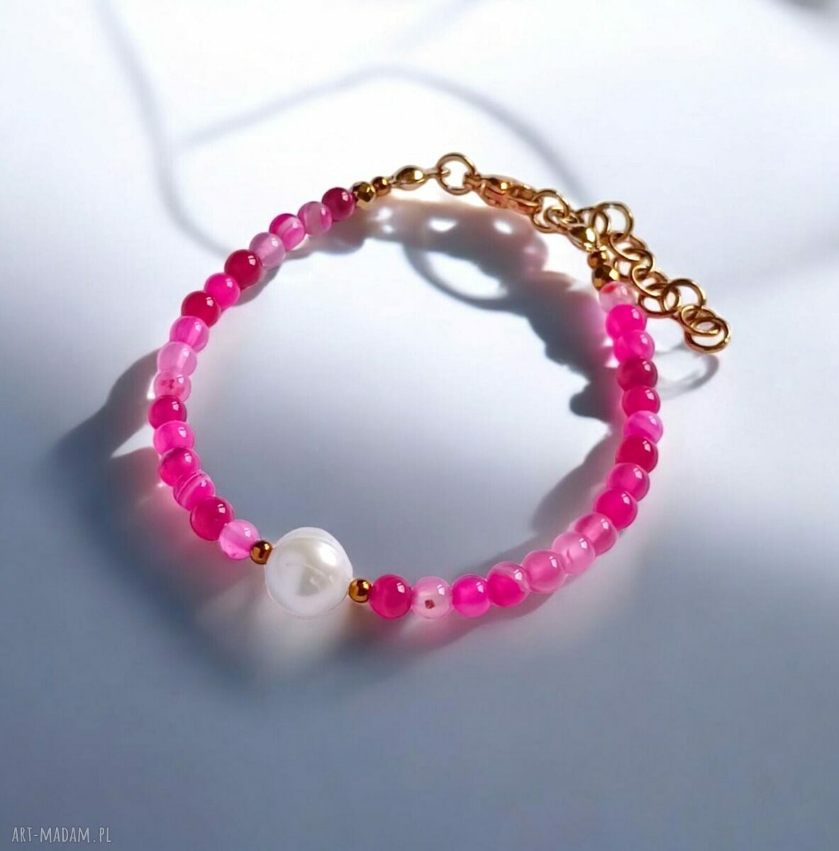 Razem taniej: bransoletka i kolczyki Fuchsia & Pearl z perłami słodkowodnymi i agatem