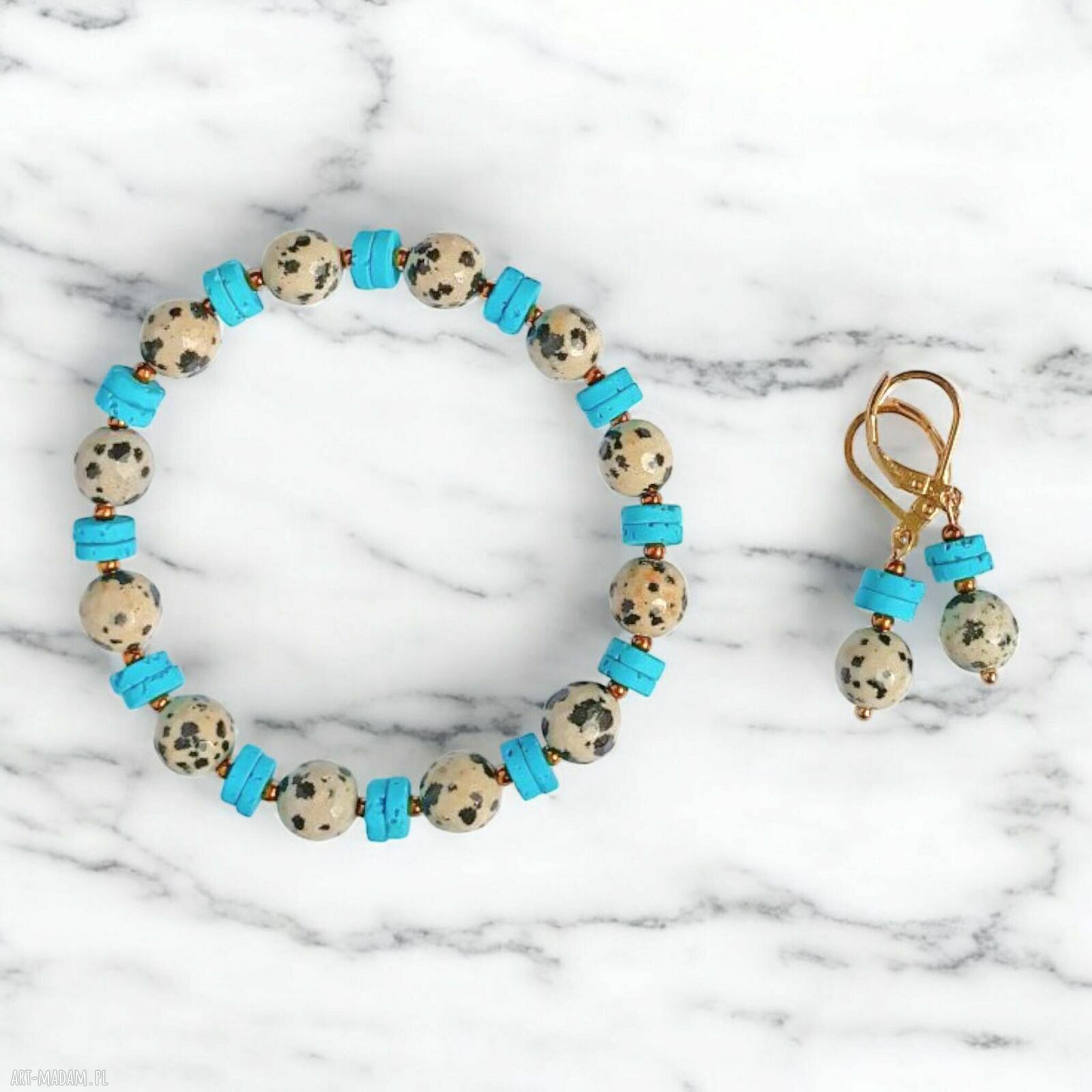 Razem taniej! Jasper Collection: bransoletka i kolczyki jaspis & lawa