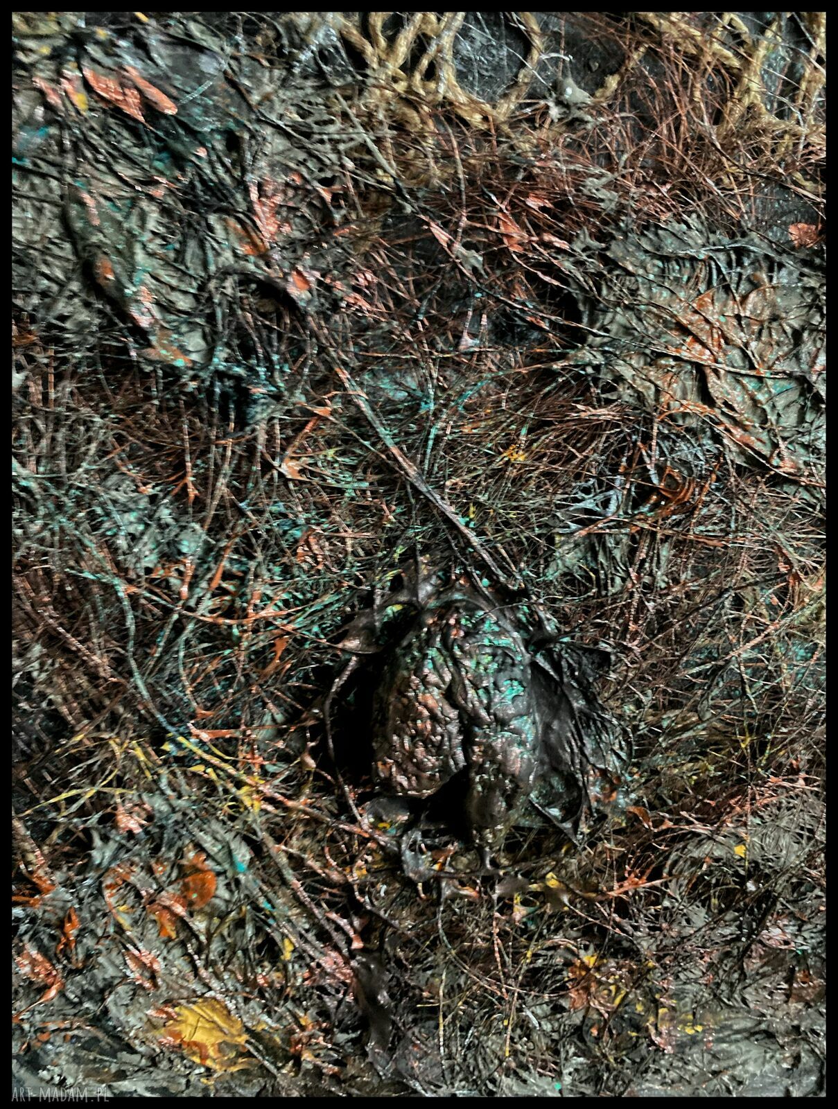 Obraz strukturalny „Rdzeń” 40x40 cm - nowoczesna abstrakcja