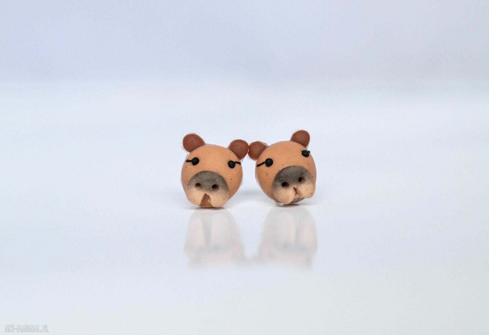 Realistyczne kolczyki kapibary 3D mini na sztyftach
