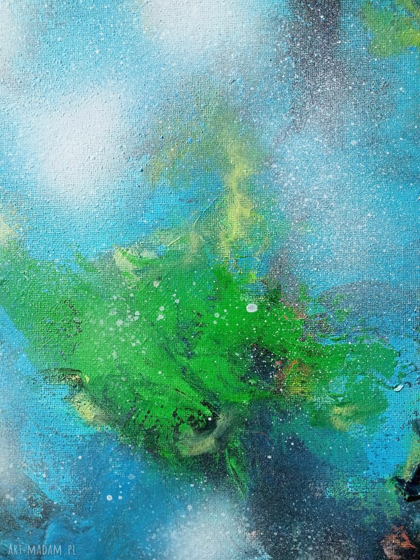 Kosmiczny taniec - obraz ręcznie malowany na płótnie 50x50 cm