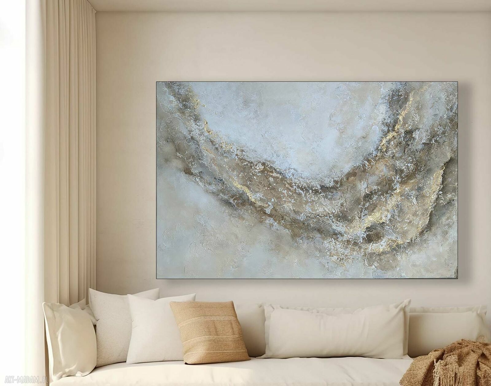 Ręcznie malowany obraz strukturalny 120x80 cm - gotowy do wysyłki