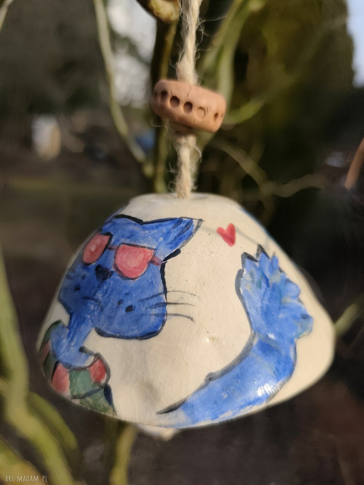 Ręcznie malowany dzwonek ceramiczny - Wolna Chwila