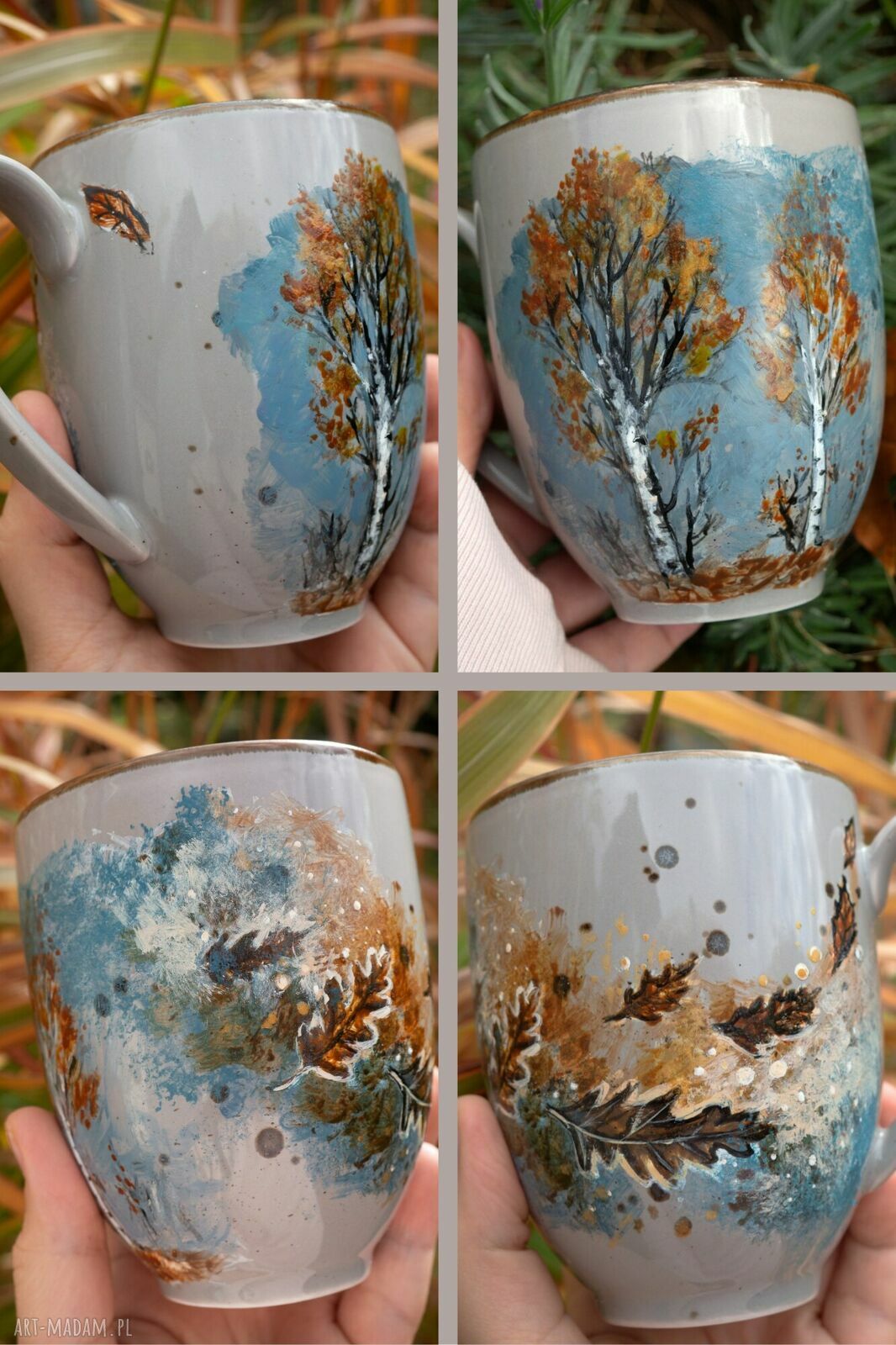 Ręcznie malowany kubek porcelanowy „Opowieść o jesieni”
