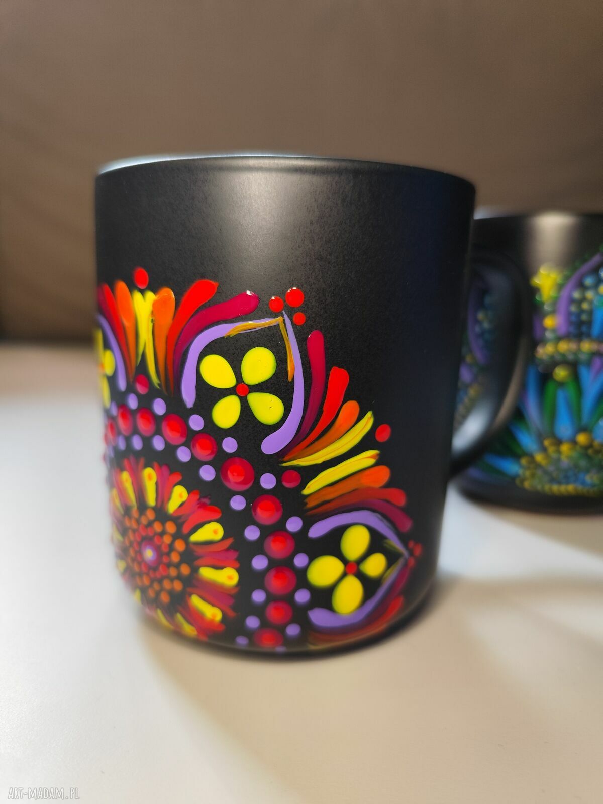 Ręcznie malowany kubek 400 ml z dekoracją mandala