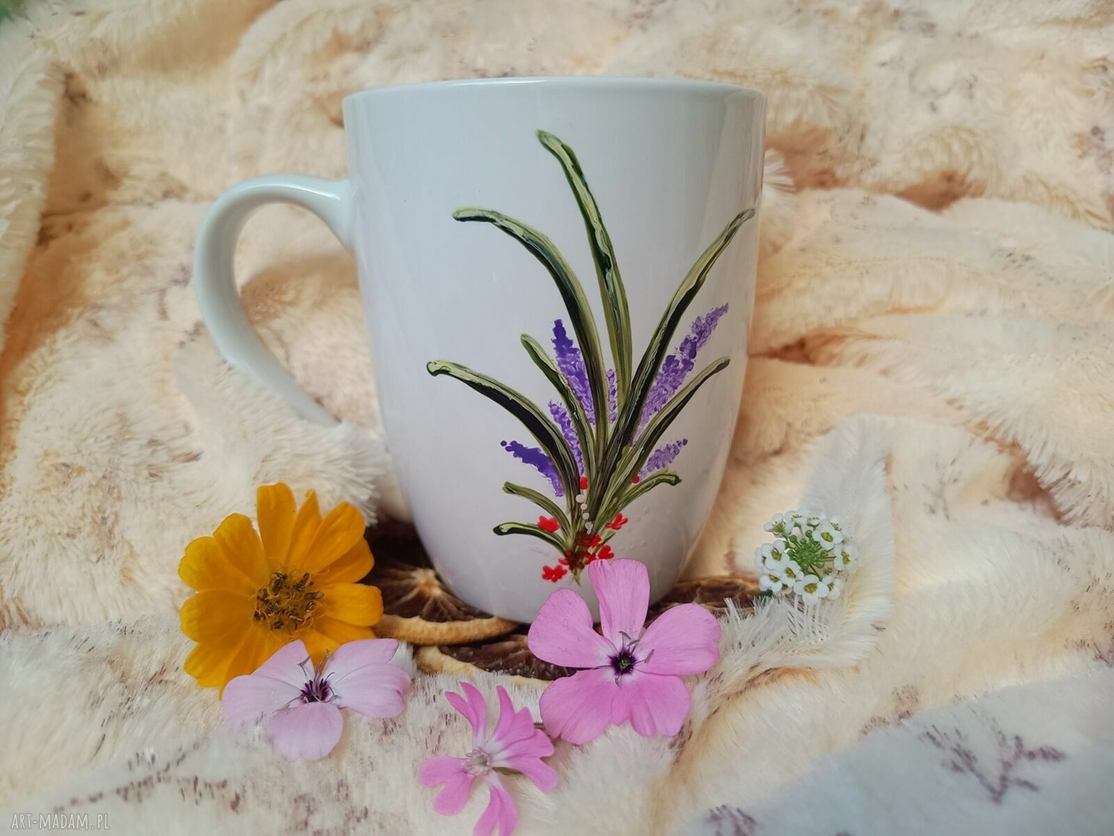 Ręcznie malowany porcelanowy kubek Babie Lato 300 ml