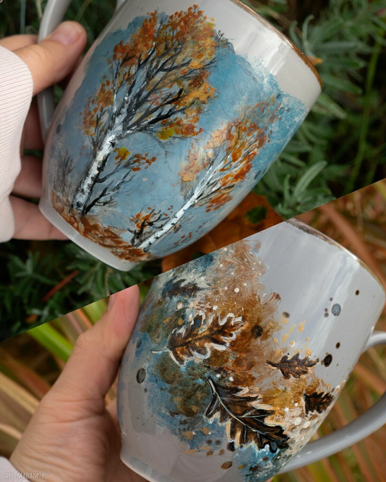 Ręcznie malowany kubek porcelanowy „Opowieść o jesieni”